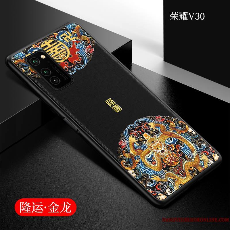 Honor View30 Étui Coque De Téléphone Silicone Incassable Fluide Doux Style Chinois Protection