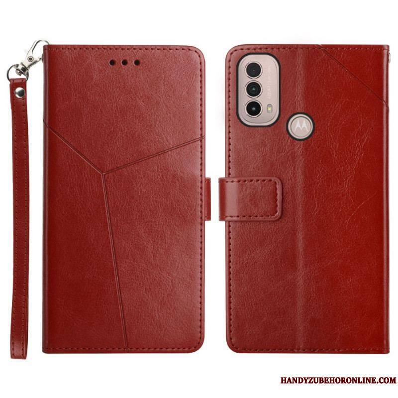 Housse Moto E40 / E30 / E20 Style Cuir Géo Y Design