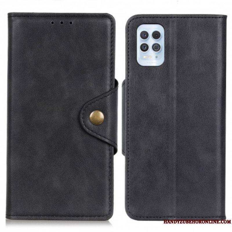 Housse Moto G100 Simili Cuir Bouton