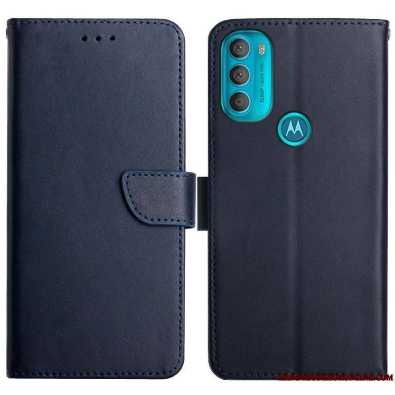 Housse Moto G71 5G Cuir Nappa Véritable