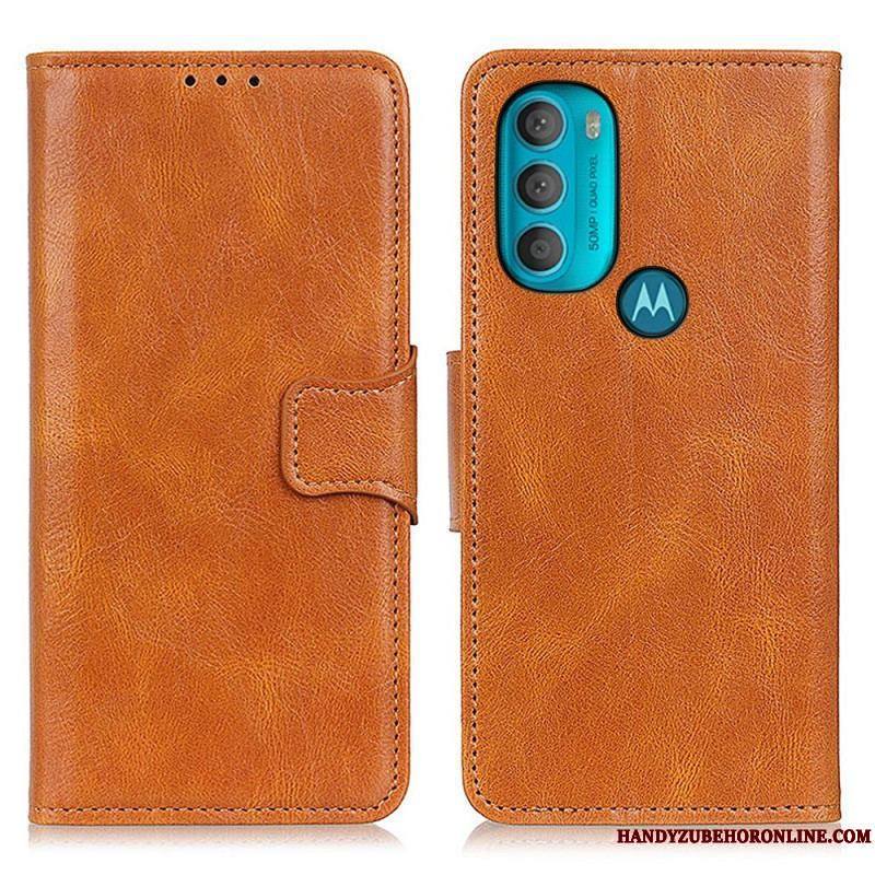 Housse Moto G71 5G Effet Cuir Fermoir Réversible