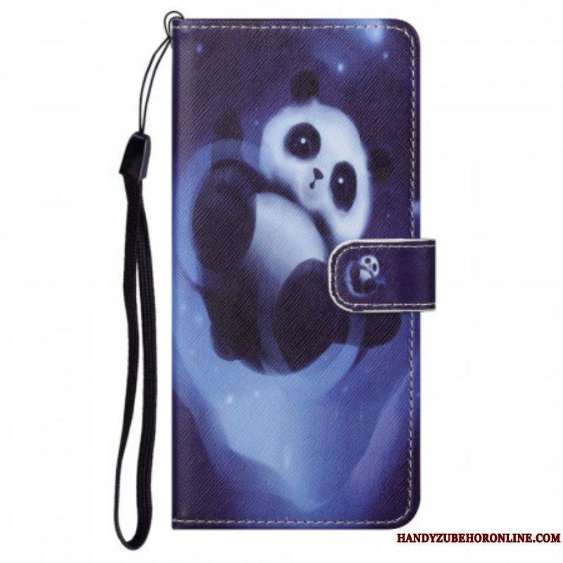 Housse Moto G71 5G Panda Space à Lanière