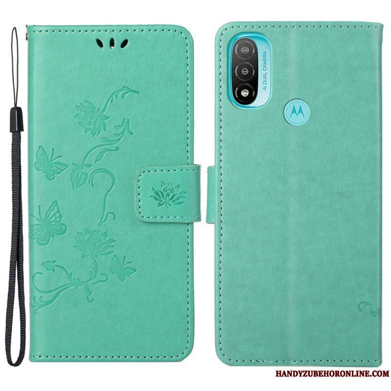 Housse Moto G71 5G Papillons et Fleurs D'Asie