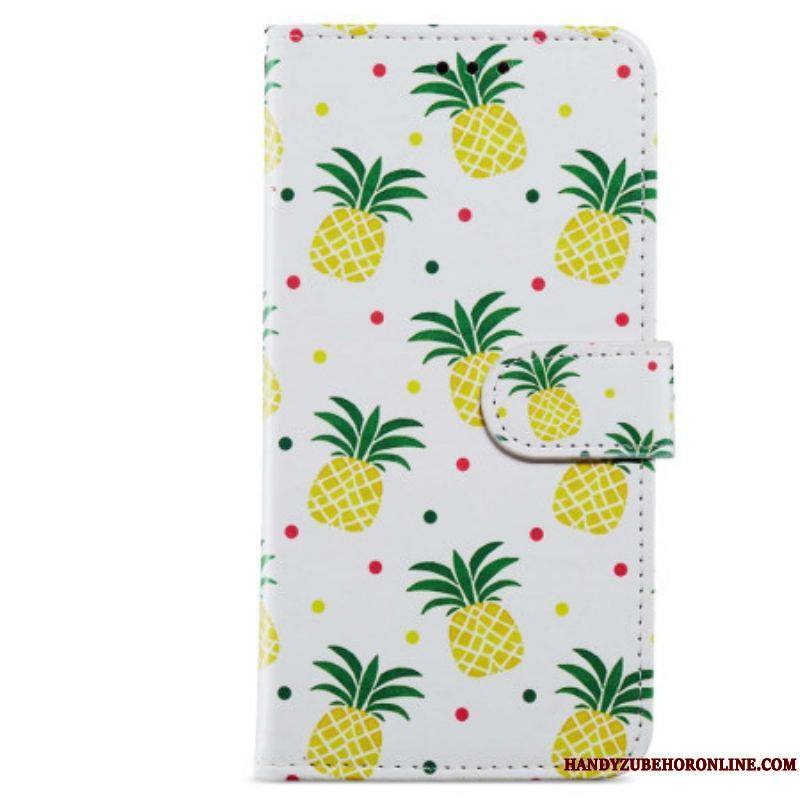 Housse Moto G73 5G Ananas à Lanière