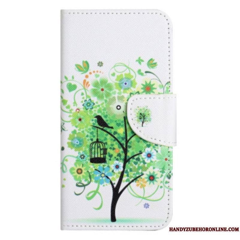 Housse Moto G73 5G Arbre au Feuillage Vert