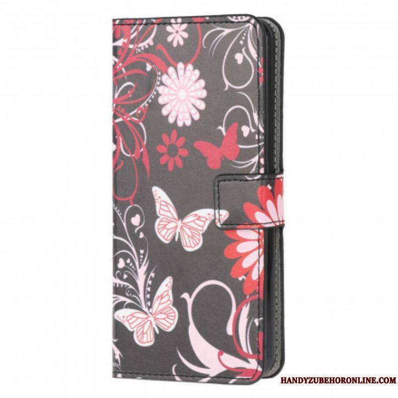 Housse Motorola Edge 20 Lite Papillons et Fleurs