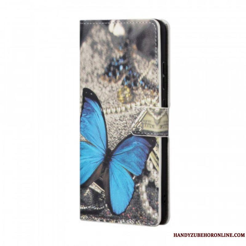 Housse Samsung Galaxy A13 5G / A04s Papillon Bleu