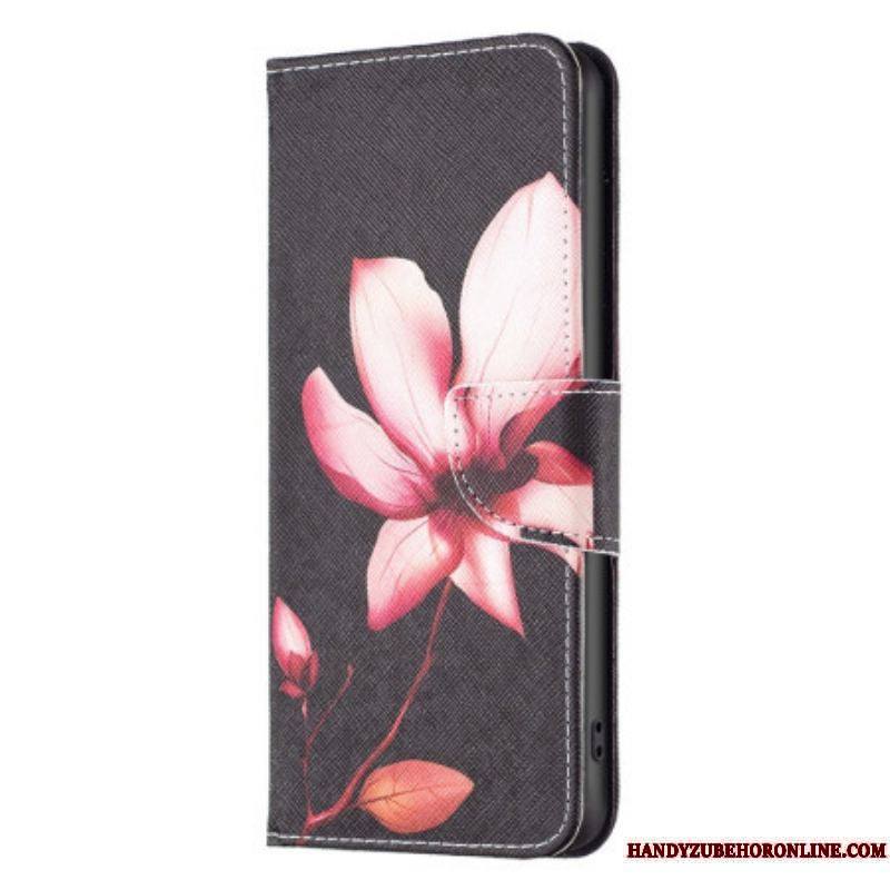 Housse Samsung Galaxy A14 5G / A14 Fleur sur Fond Noir