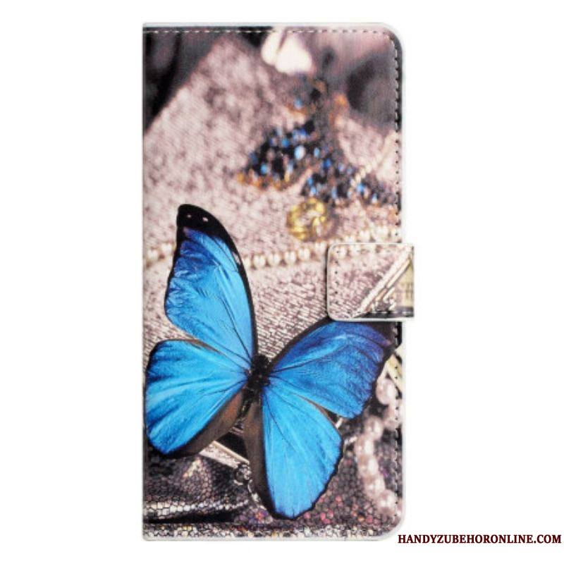 Housse Samsung Galaxy A14 5G / A14 Papillon Bleu