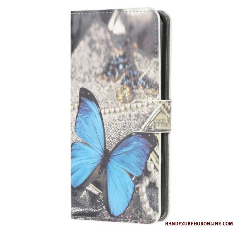 Housse Samsung Galaxy A42 5G Papillon Prestige Bleu