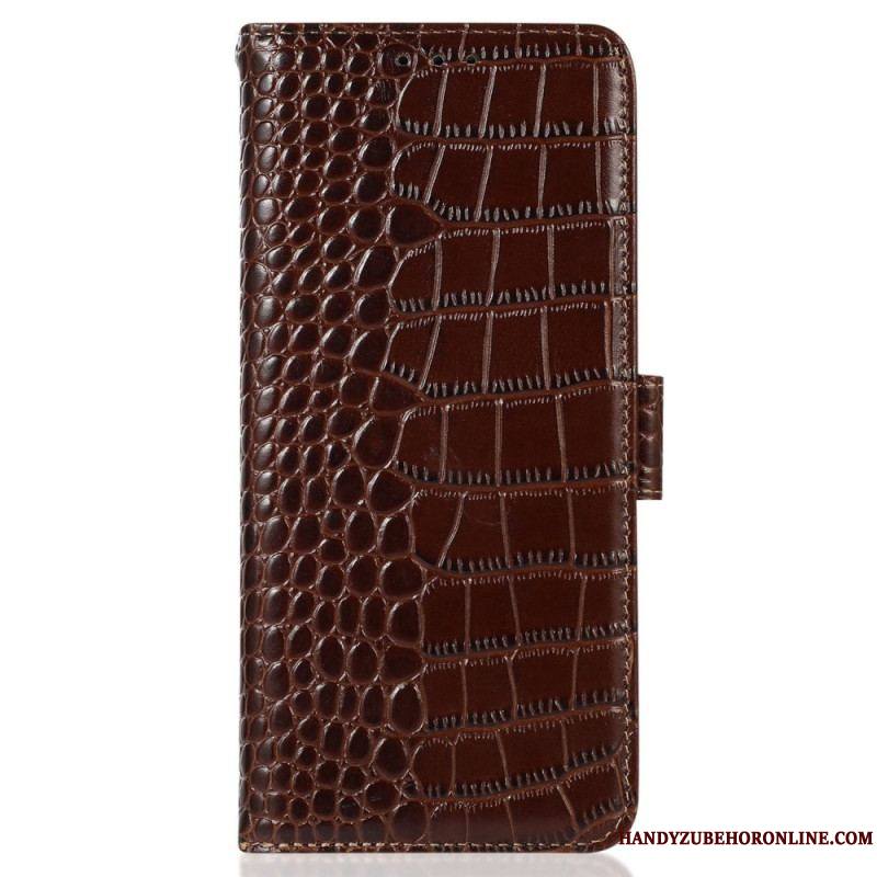 Housse Samsung Galaxy M13 Style Crocodile RFID