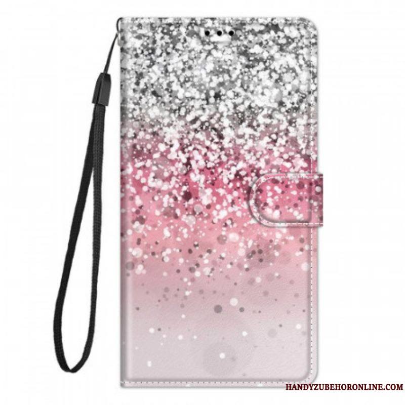 Housse Samsung Galaxy M23 5G Paillettes avec Lanière