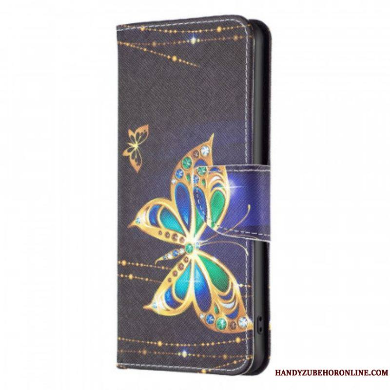 Housse Samsung Galaxy M23 5G Papillon Doré