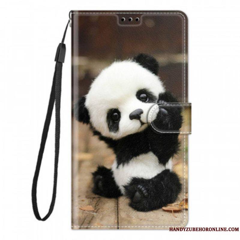 Housse Samsung Galaxy M23 5G Petit Panda à Lanière