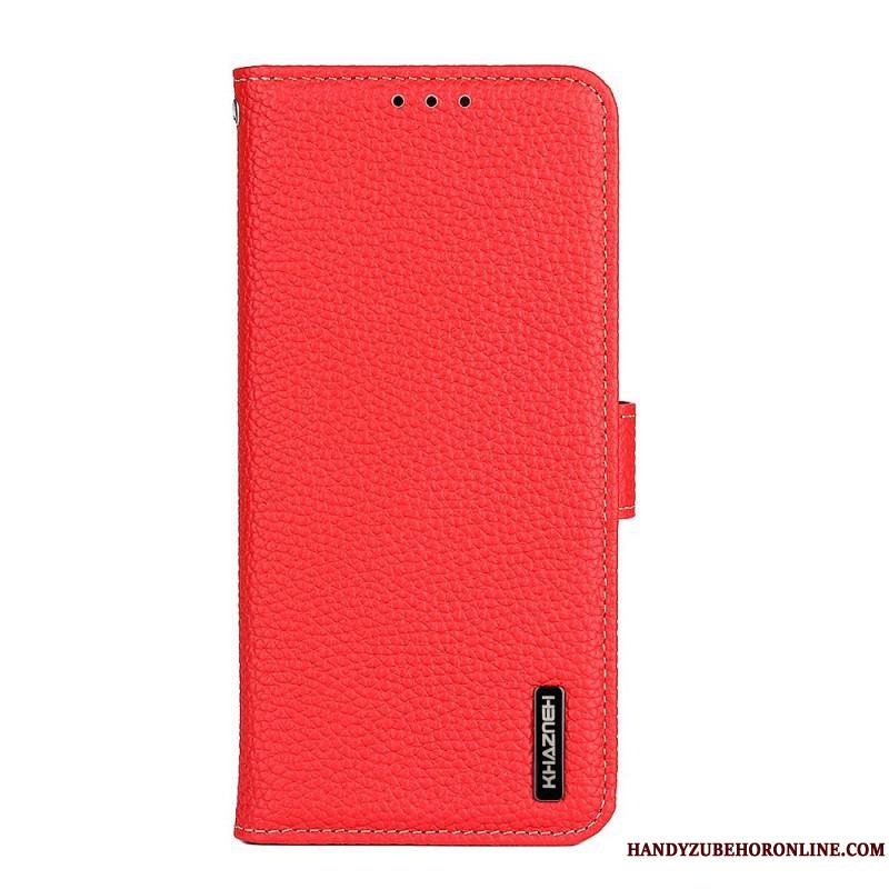 Housse Samsung Galaxy M32 Véritable Cuir Litchi KHAZNEH RFID