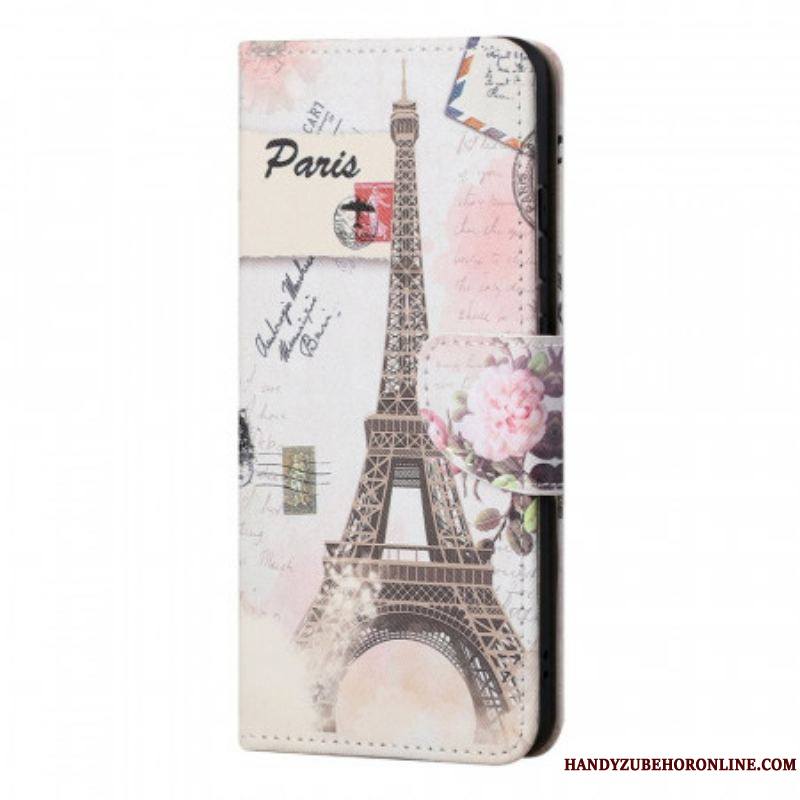 Housse Samsung Galaxy M52 5G Tour Eiffel Retro