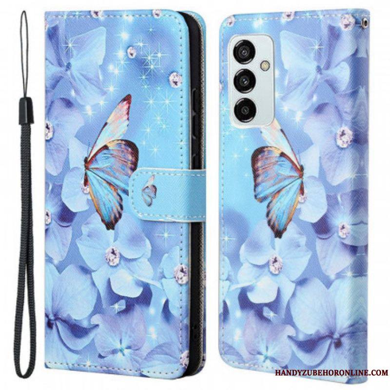 Housse Samsung Galaxy M53 5G Papillons à Lanière