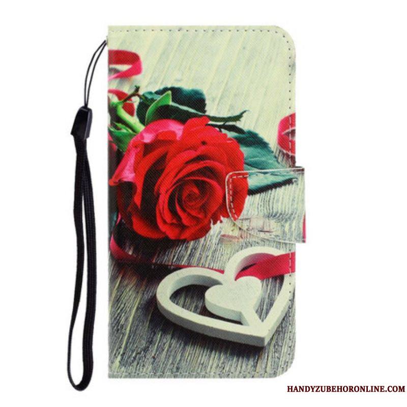 Housse Samsung Galaxy Note 20 Rose Romantique à Lanière