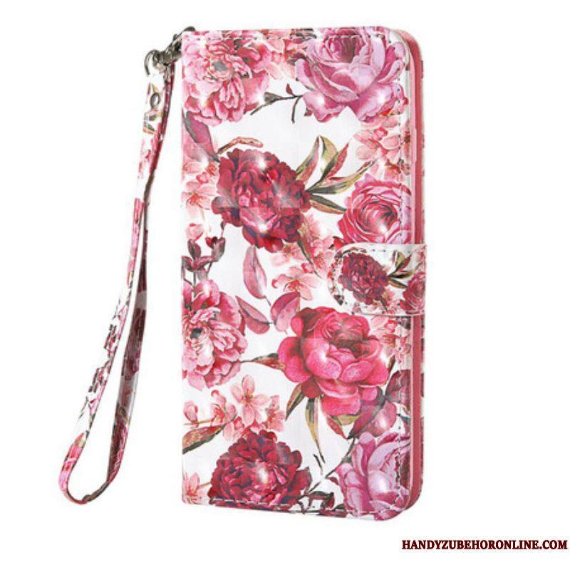 Housse Samsung Galaxy S20 FE Light Spot Roses avec Lanière