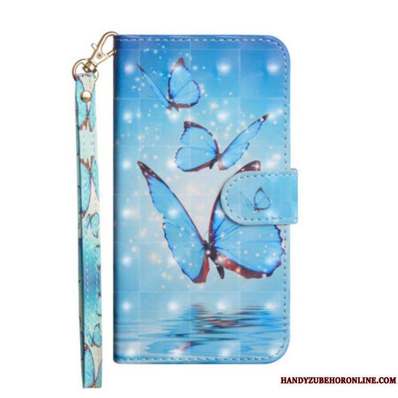 Housse Samsung Galaxy S20 FE Papillons Bleus Volants