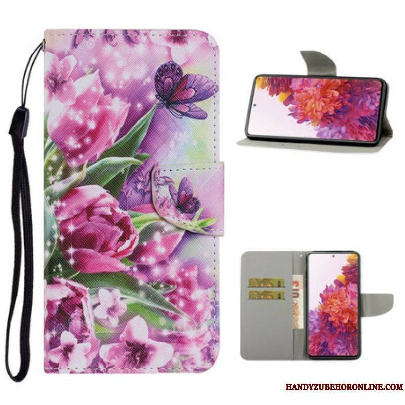 Housse Samsung Galaxy S20 FE Papillons et Tulipes