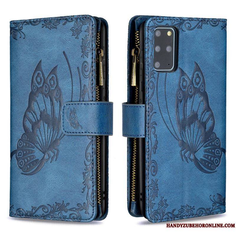 Housse Samsung Galaxy S20 Plus / S20 Plus 5G Papillon Poche Zippée