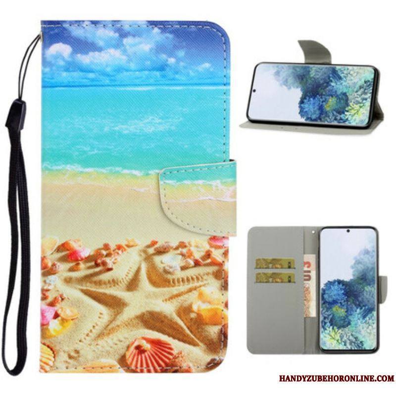 Housse Samsung Galaxy S21 5G Plage à Lanière