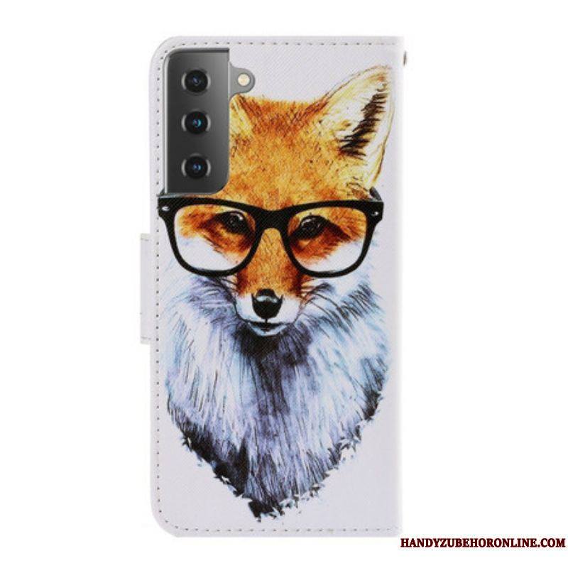 Housse Samsung Galaxy S21 5G Renard Intello à Lanière