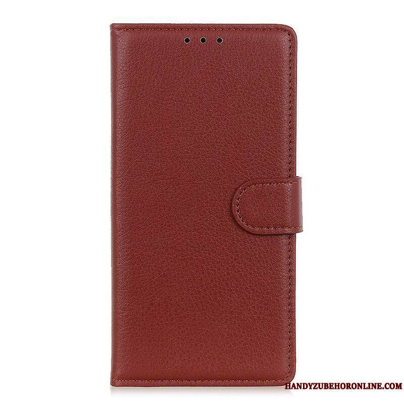 Housse Samsung Galaxy S21 5G Simili Cuir Litchi Traditionnel