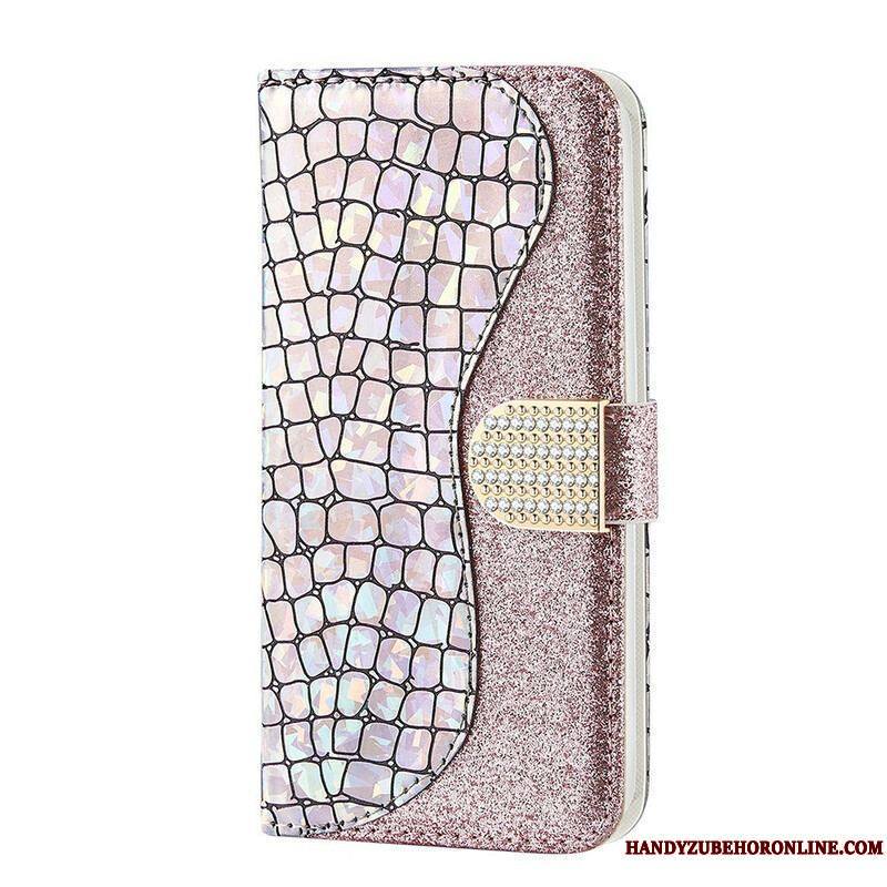 Housse Samsung Galaxy S21 FE Croco Diamants