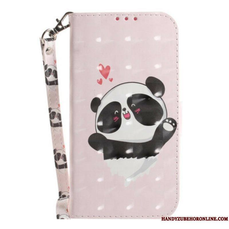 Housse Samsung Galaxy S21 FE Panda Love à Lanière