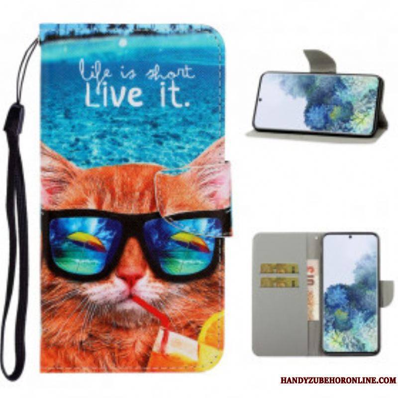 Housse Samsung Galaxy S21 Ultra 5G Cat Live It à Lanière
