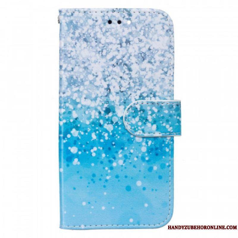 Housse Samsung Galaxy S22 5G Dégradé Paillettes Bleues