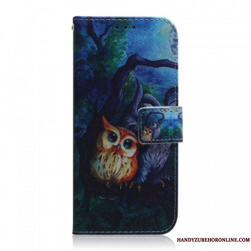 Housse Samsung Galaxy S22 5G Peinture de Hiboux