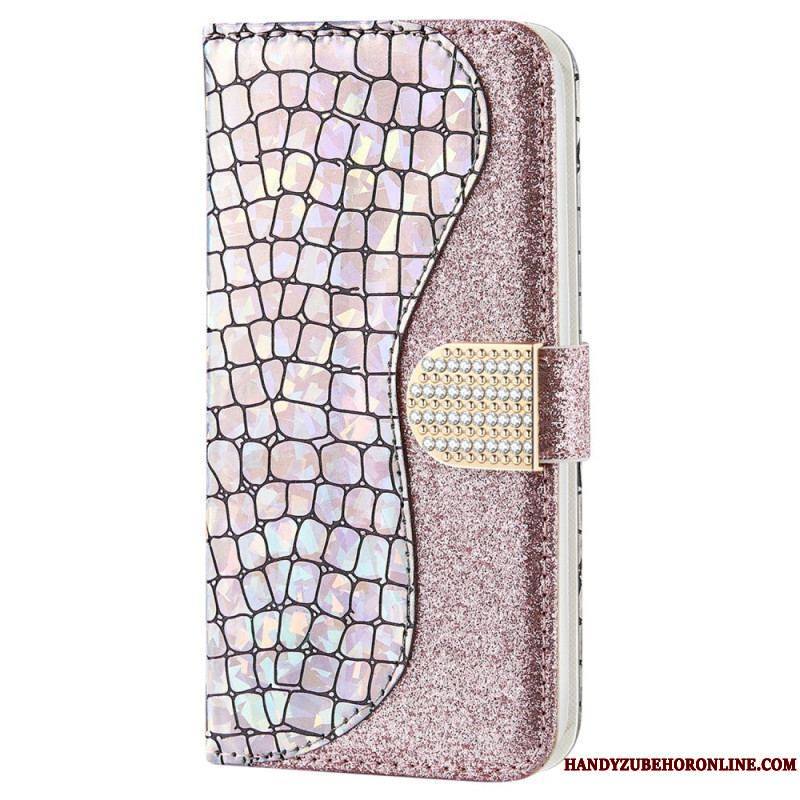 Housse Samsung Galaxy S22 Plus 5G Croco Diamants