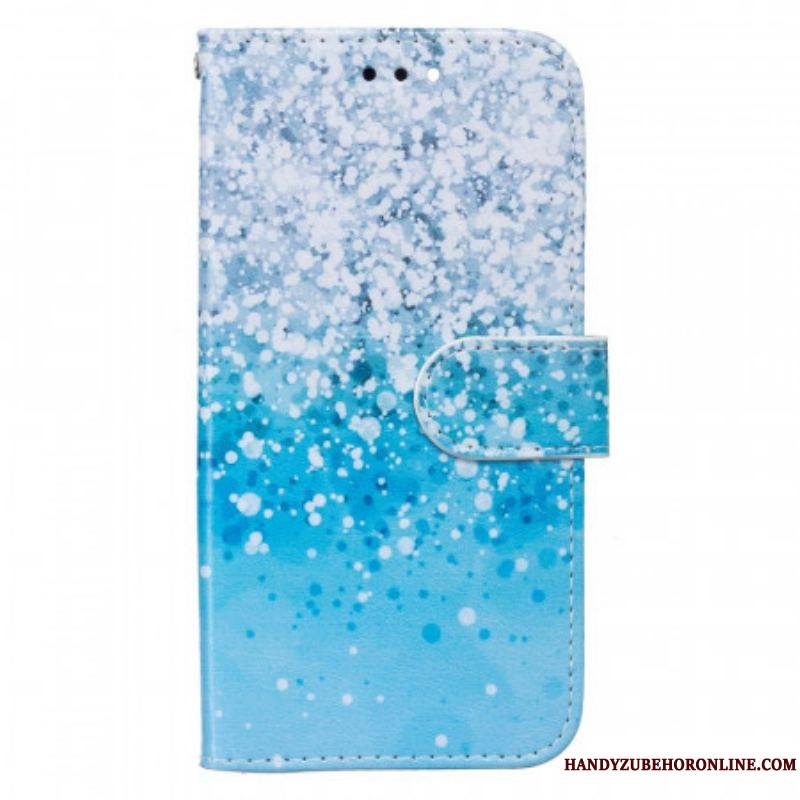 Housse Samsung Galaxy S22 Plus 5G Dégradé Paillettes Bleues