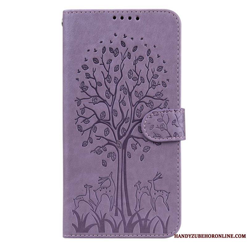 Housse Samsung Galaxy S22 Ultra 5G Arbre et Cerfs