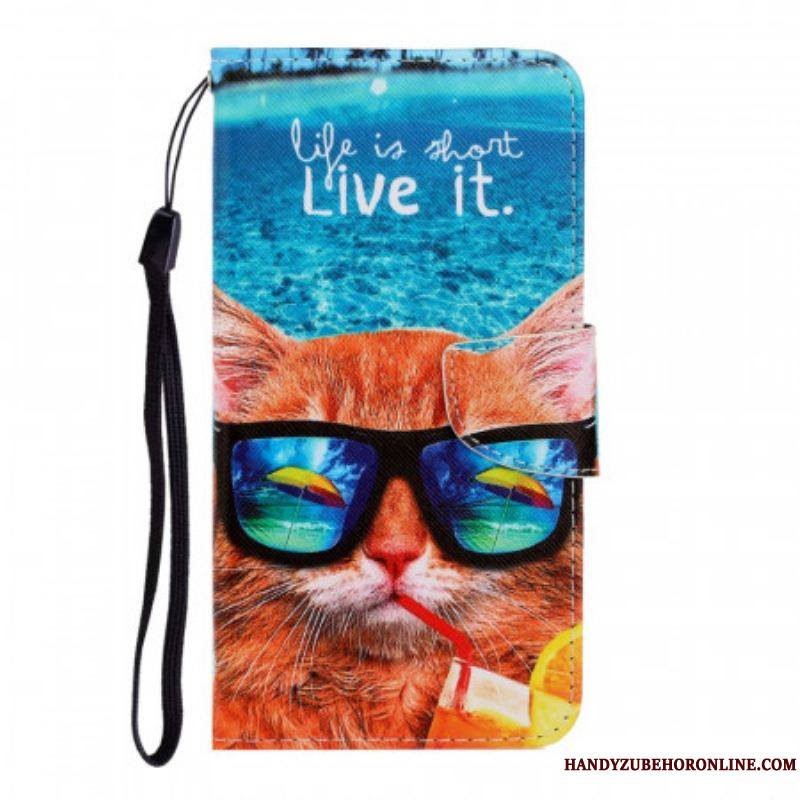 Housse Samsung Galaxy S22 Ultra 5G Cat Live It à Lanière