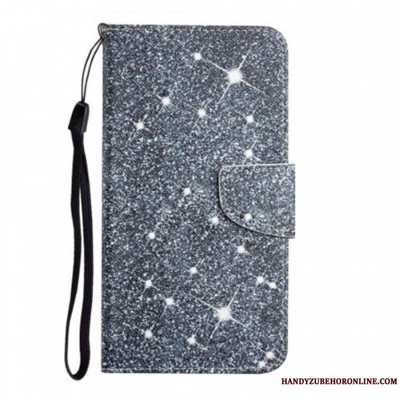 Housse Samsung Galaxy S22 Ultra 5G Paillettes à Lanière