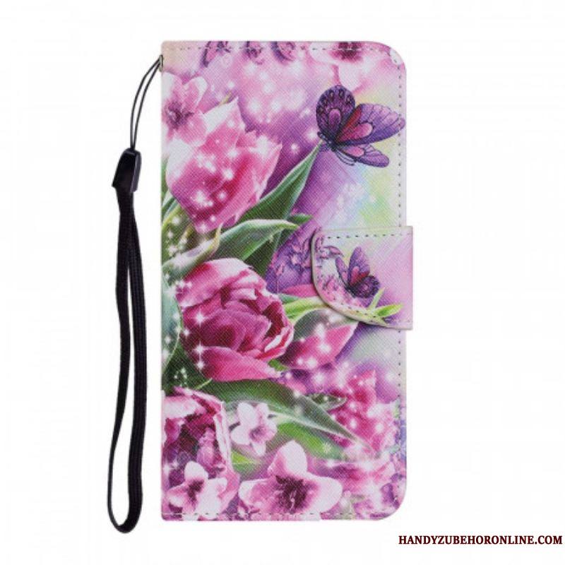 Housse Samsung Galaxy S22 Ultra 5G Papillons et Tulipes