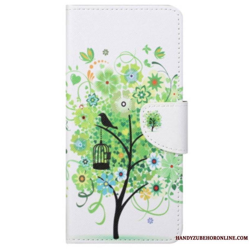 Housse Samsung Galaxy S23 5G Arbre aux Feuilles Vertes