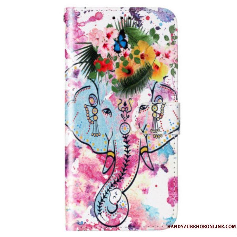 Housse Samsung Galaxy S23 5G Éléphant Tribal à Lanière