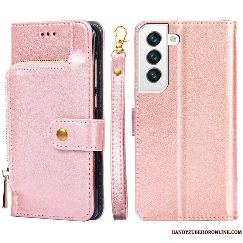 Housse Samsung Galaxy S23 Plus 5G Porte-Monnaie Frontal et Lanière
