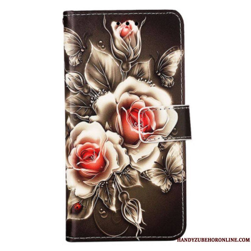 Housse Samsung Galaxy S23 Ultra 5G Roses Dorées