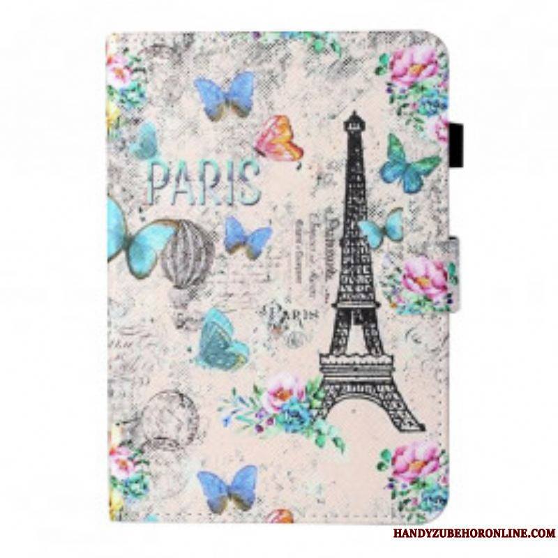 Housse Samsung Galaxy Tab A7 (2020) Tour Eiffel Papillons