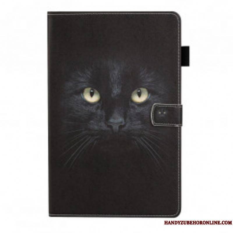 Housse Samsung Galaxy Tab A7 (2020) Yeux de Chat Noir