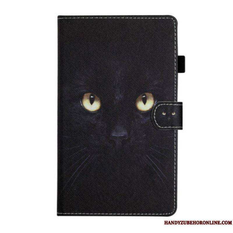 Housse Samsung Galaxy Tab A7 Lite Yeux de Chat Noir