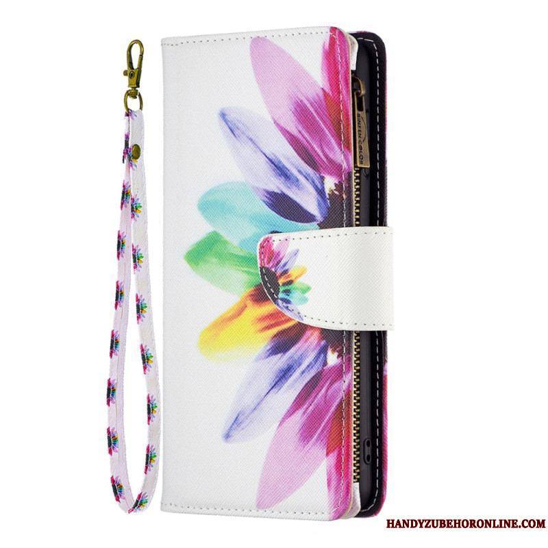 Housse Xiaomi 13 Poche Zippée Fleur