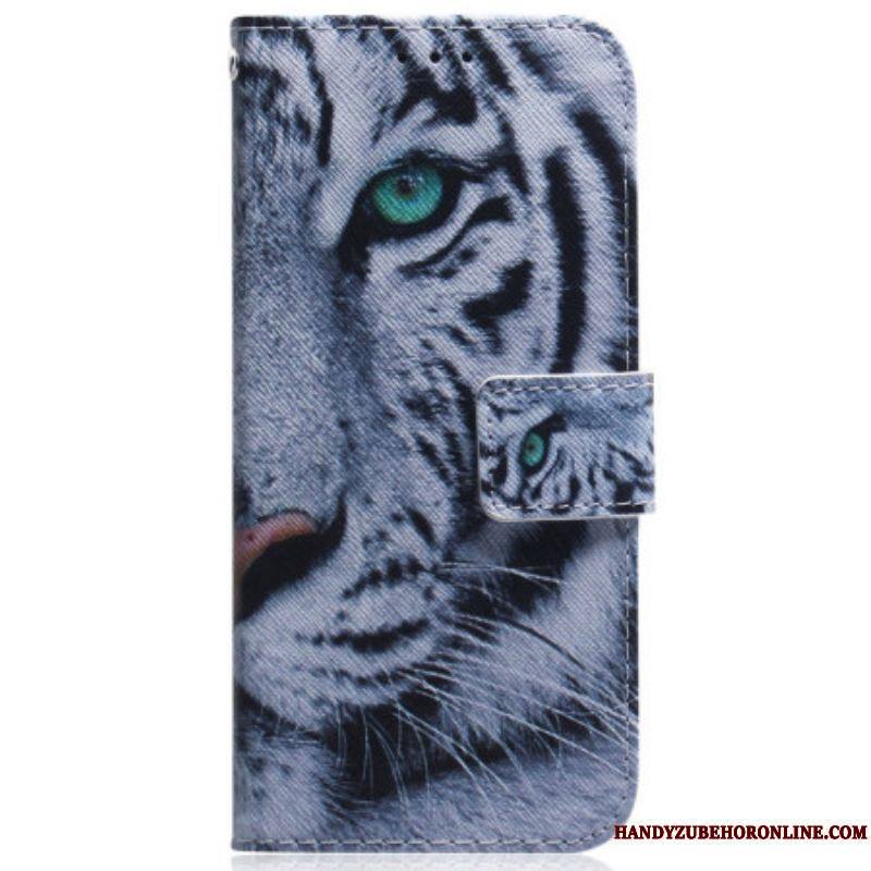 Housse Xiaomi 13 Pro Tigre Blanc à Lanière