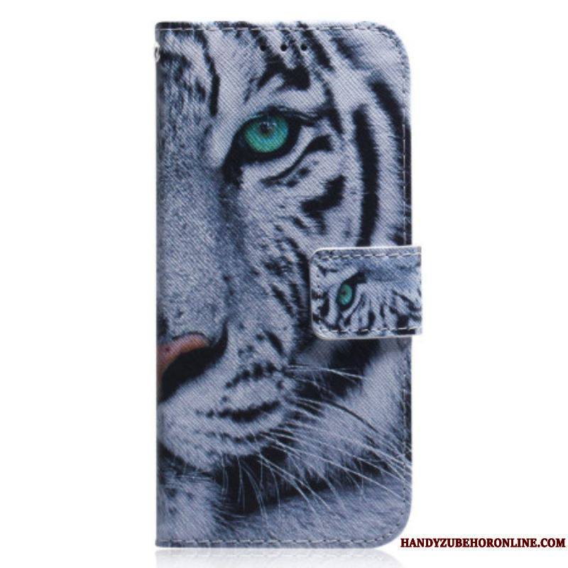 Housse Xiaomi 13 Tigre Blanc à Lanière